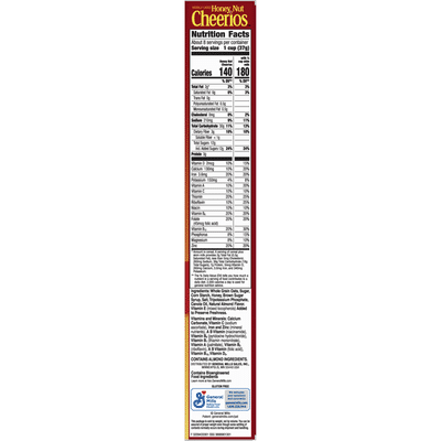 Honey Nut Cheerios Breakfast Cereal with Oats, Gluten Free
