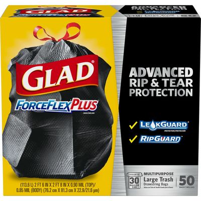 Glad Force Flex Large Trash Drawstring Bags Extra Strong