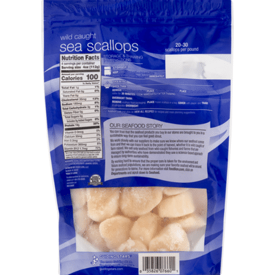Food Lion Sea Scallops, Wild Caught, Pouch