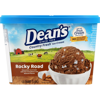 Dean S Ice Cream Rocky Road 1 5 Qt Instacart