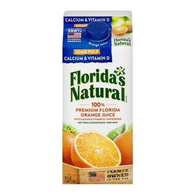 Florida's Natural 100% Juice, Orange, Some Pulp, Calcium & Vitamin D