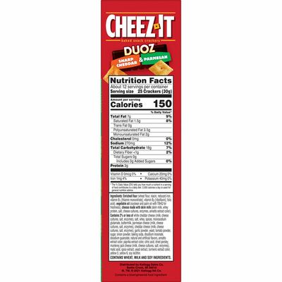 Cheez-It Cheese Crackers, Baked Snack Crackers, Office and Kids Snacks, Cheddar and Parmesan