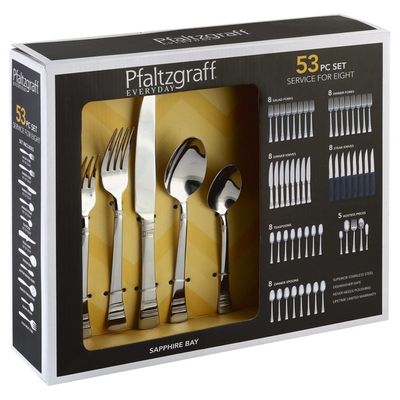 Pfaltzgraff Flatware, Sapphire Bay, 53 Piece