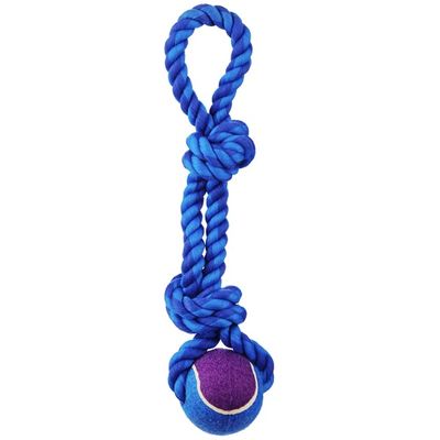 Leaps & Bounds Tennis Ball With Rope Dog Tug Toy