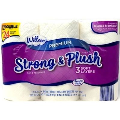 Willow 165-Sheet Double Roll 3-Ply Bath Tissue