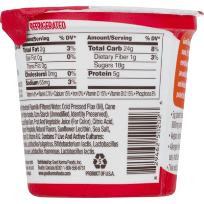 Good Karma Yogurt, Dairy Free, Strawberry