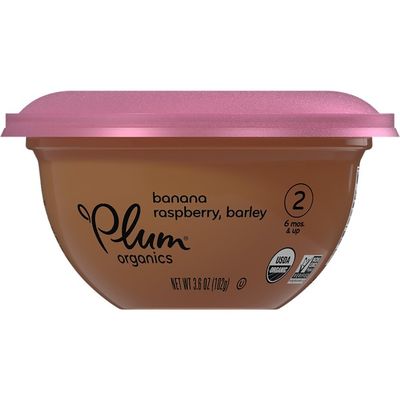 Plum Organics Stage 2 Banana, Raspberry & Barley Baby Food