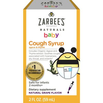 Zarbee's Naturals Baby Cough Syrup with Agave & Thyme, Natural Grape