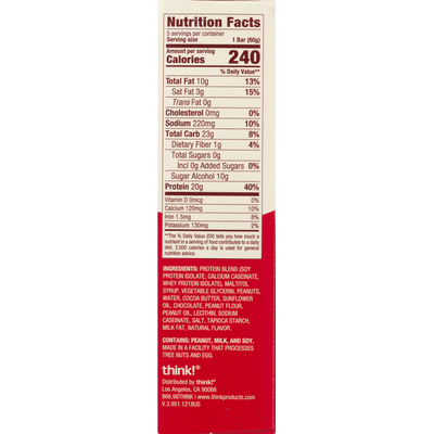 Think Thin Chunky Peanut Butter Chocolate High Protein Bars