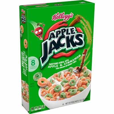 Kellogg's Apple Jacks Breakfast Cereal, 8 Vitamins and Minerals, Kids Snacks, Original