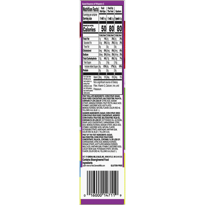 Fruit Roll-Ups Fruit by the Foot, Gushers, Fruit Snacks Variety Pack, 8 Count