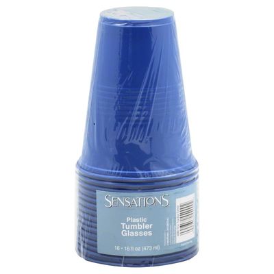 Sensations Glasses, Plastic Tumbler, True Blue