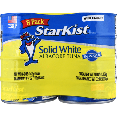 StarKist Tuna in Water, Albacore, Solid White, 8 Pack