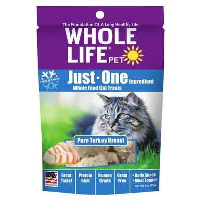 Whole Life Pet Pure Turkey Breast Just One Ingredient Whole Food Cat Treats