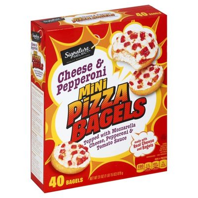 Signature Kitchens Pizza Bagels, Mini, Cheese & Pepperoni