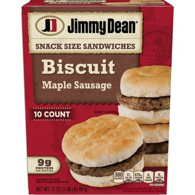 Jimmy Dean Snack Size Maple Sausage Biscuit Sandwiches, Frozen