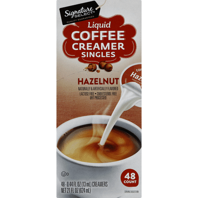 Signature Select Coffee Creamer, Liquid, Hazelnut, Singles