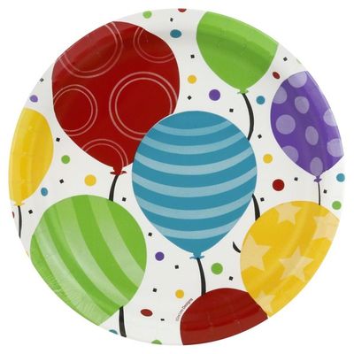 Celebrations Plates, Shimmering Balloons
