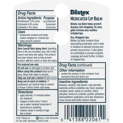 Blistex Lip Balm, Medicated, SPF 15