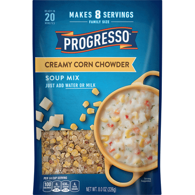 Progresso Soup Mix, Creamy Corn Chowder, Family Size (8 oz) - Instacart