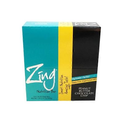 Zing Bars Peanut Butter Chocolate Chip Nutrition Bar