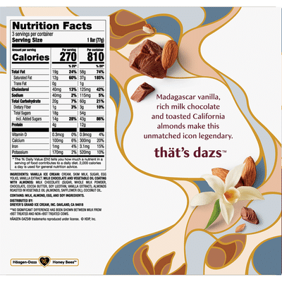 Haagen-Dazs Vanilla Milk Chocolate Almond Ice Cream Bars