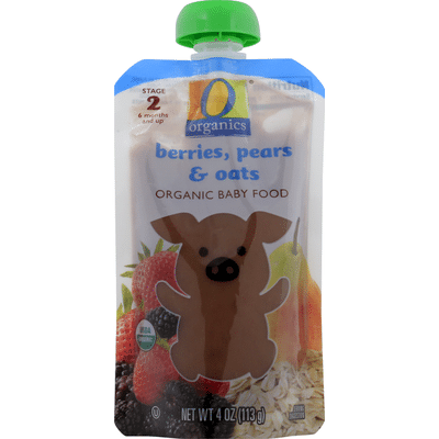 O Organics Baby Food, Organic, Berries, Pears & Oats, Stage 2 (6 Months and Up)