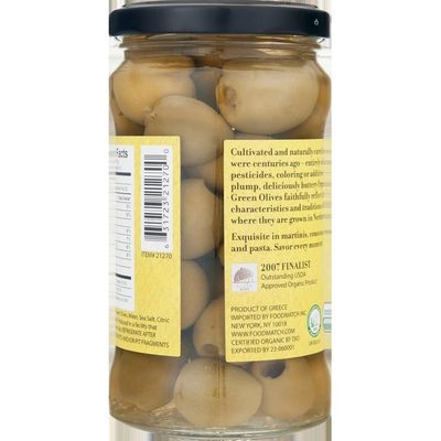 Divina Olives, Organic, Green, Pitted