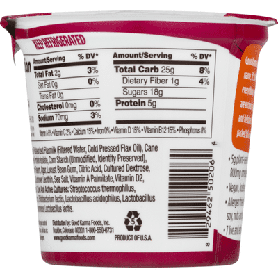 Good Karma Yogurt, Dairy Free, Raspberry