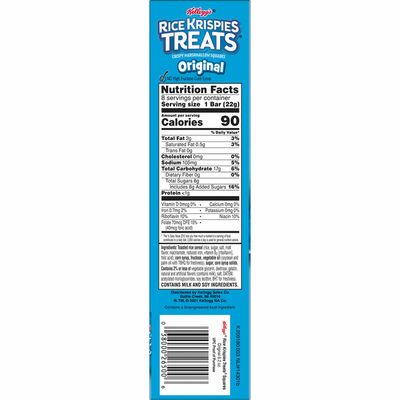 Kellogg's Rice Krispies Treats Marshmallow Snack Bars, Kids Snacks, School Lunch, Original