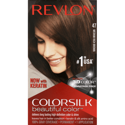 Colorsilk Permanent Hair Color, 47 Medium Rich Brown