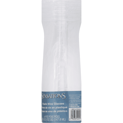 Sensations Wine Glasses, Plastic, Clear