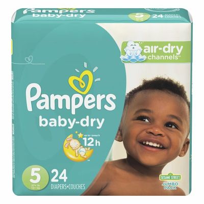 Pampers Baby Dry Diapers, Size 5 (27+ lb)