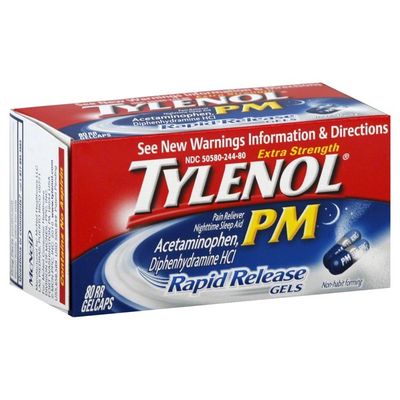 Tylenol Pain Reliever/Nighttime Sleep Aid, Extra Strength, Rapid Release Gelcaps