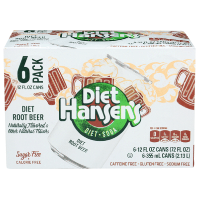 Hansen's Natural Diet Root Beer Diet Soda Soft Drink