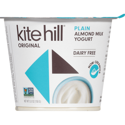 Kite Hill Almond Milk Yogurt, Dairy Free, Plain (5.3 oz) - Instacart