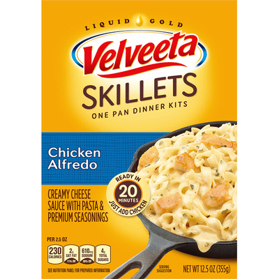 Kraft Velveeta Chicken Alfredo One Pan Dinner Kit with Cheese Sauce, Pasta & Seasonings