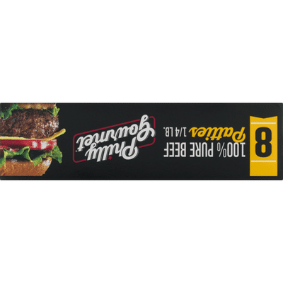 Philly-Gourmet Patties, 100% Pure Beef, 1/4 Pound