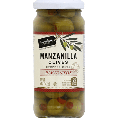 Signature Select Olives, Manzanilla, Stuffed with Pimientos