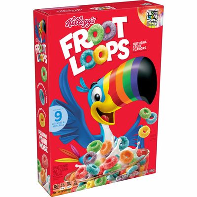 Kellogg's Froot Loops Breakfast Cereal, Fruit Flavored, Breakfast Snacks with Vitamin C, Original