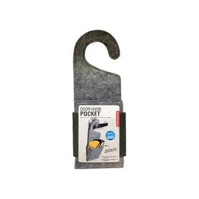 Kikkerland Design Gray Felt Door Knob Pocket