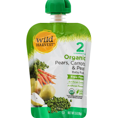 Wild Harvest Baby Food Organic Pears Carrots Peas 2 6 Months Up 3 5 Oz Instacart