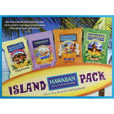 Hawaiian Potato Chips, Kettle Style, Island Pack