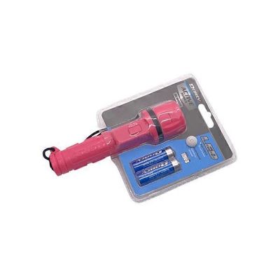 Dorcy Weather Resistant Rubber LED Flashlight With Lanyard & 2 AAA Batteries
