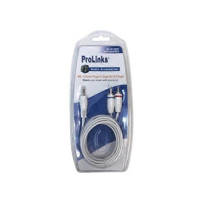 Pro Links 3.5mm RCA Plugs - White - 6'