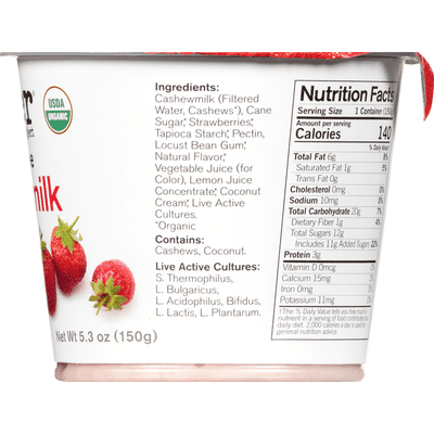 Forager Project Strawberry Dairy-Free Cashewgurt