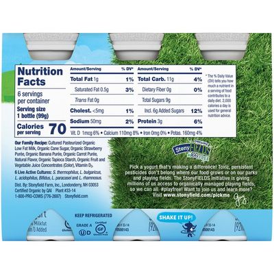 Stonyfield® Organic Kids Strawberry Banana Lowfat Yogurt Smoothies