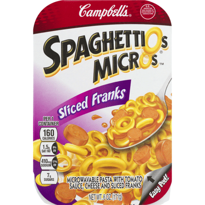 Campbell S Spaghettios Campbell S Spaghettios Micros Sliced Franks 6 Oz Instacart