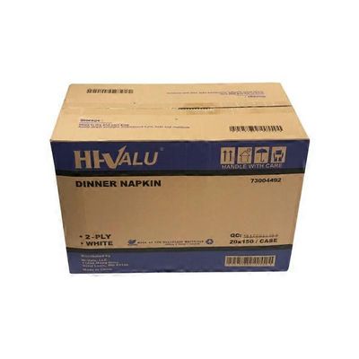 Hi Valu 1/8 Fold White Embossed Dinner Napkin