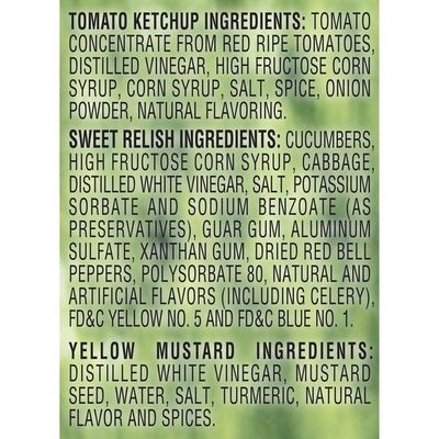 Heinz Ketchup/Sweet Relish, Yellow Mustard Picnic Pack